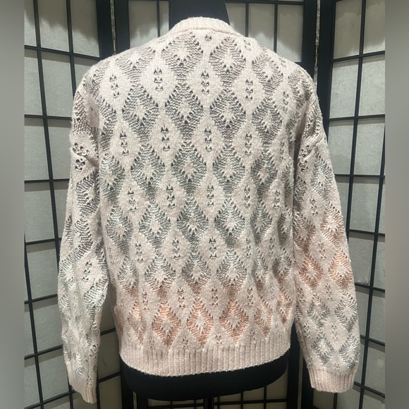 Hayden Girls WOMENS OMBRÉ DIAMOND CROPPED BUTTON CARDIGAN PINK SIZE XL. - Picture 7 of 10